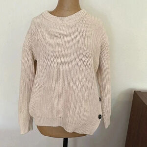 Closed S cotton knit sweater diagonal button detail cream color excellent cond